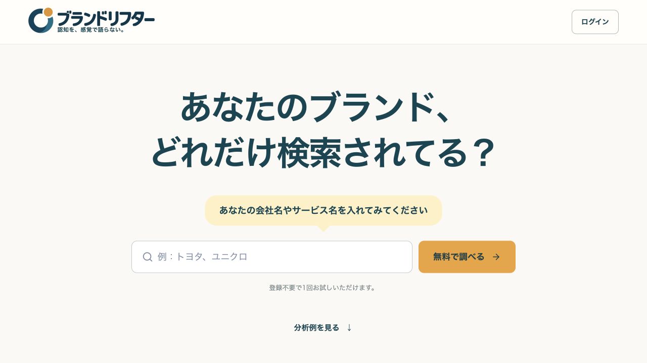 ブランドリフター 公開サイトの画面
